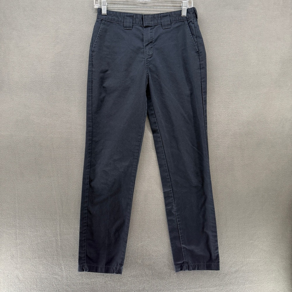Dickies Flex Boys Slim Taper Navy Blue Chino Pants School Uniform Youth 16